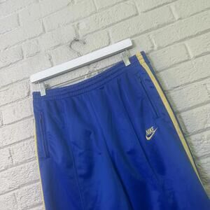 VTG Nike Track Pants Adult Large Baby Blue All Nylon Lightweight Drawstring 80's